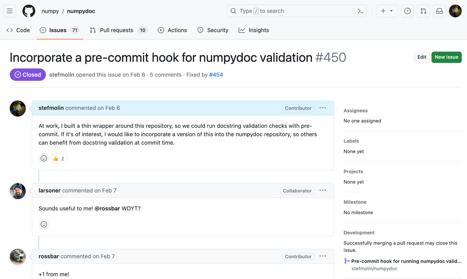 developing a pre-commit hook for numpydoc